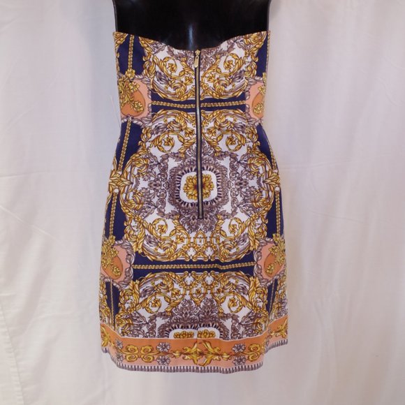 Laundry by Shelli Segal Versace Style Strapless Cotton Dress- Sz. 2 - Picture 4 of 6